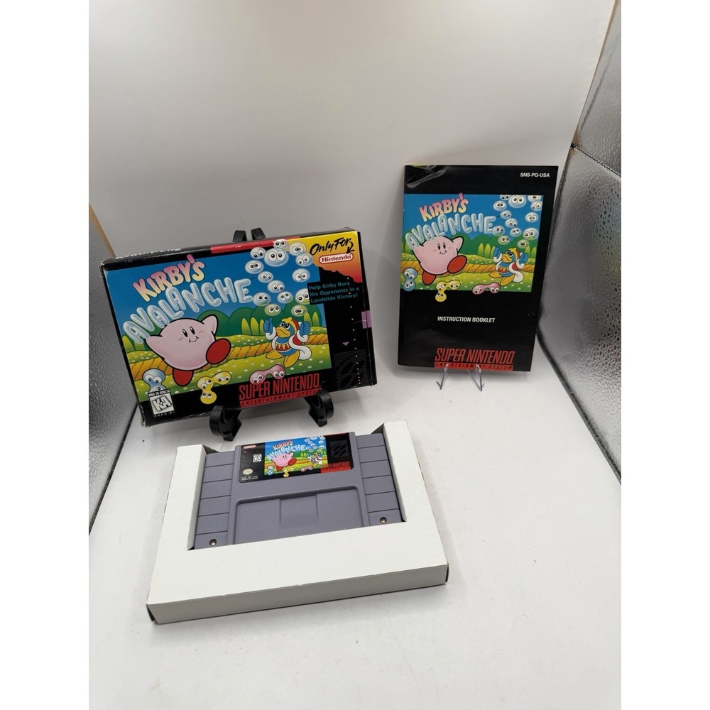 KIRBY'S AVALANCHE NINTENDO SNES COMPLETE CIB TESTED AUTHENTIC Fast Shipping